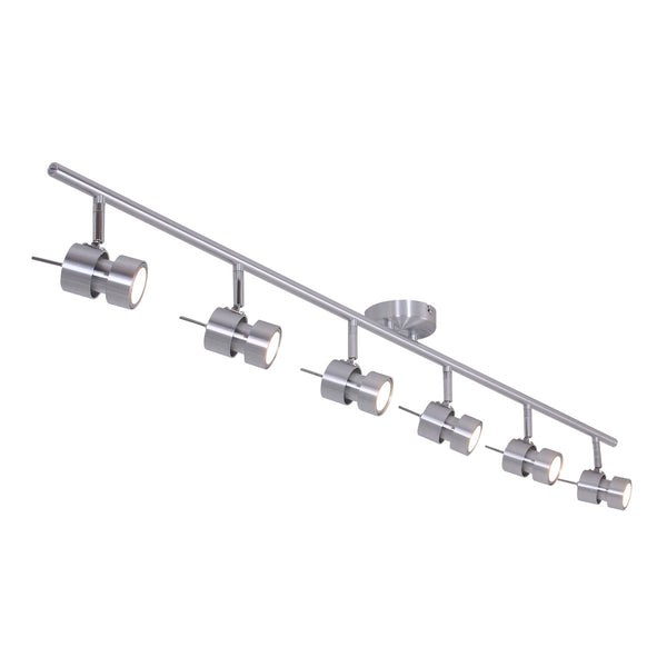 Spot Natasja 7906ST en acier à 6 lampes, avec ampoules GU10 dimmables