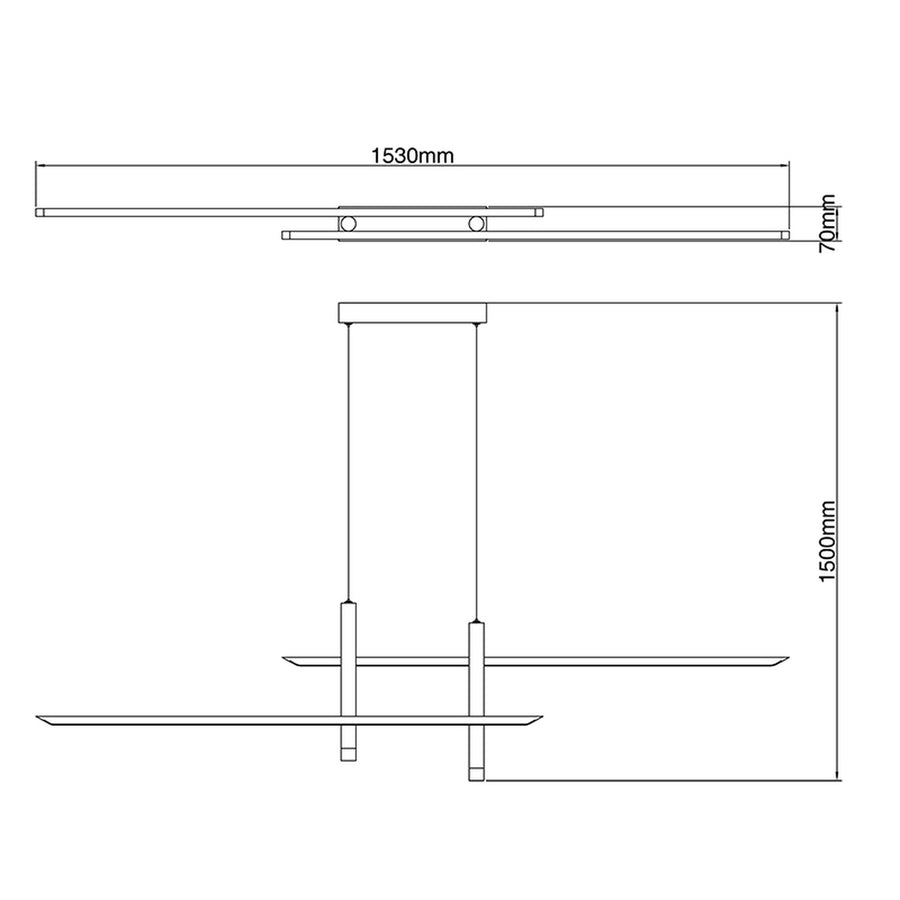 Suspension LED Esparta, L 151 cm