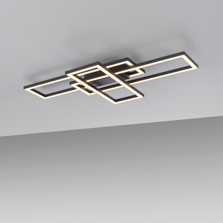 Plafonnier Iven noir, L 34,8 cm