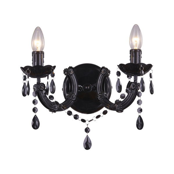 Applique murale Magnolia 2 lumières noire