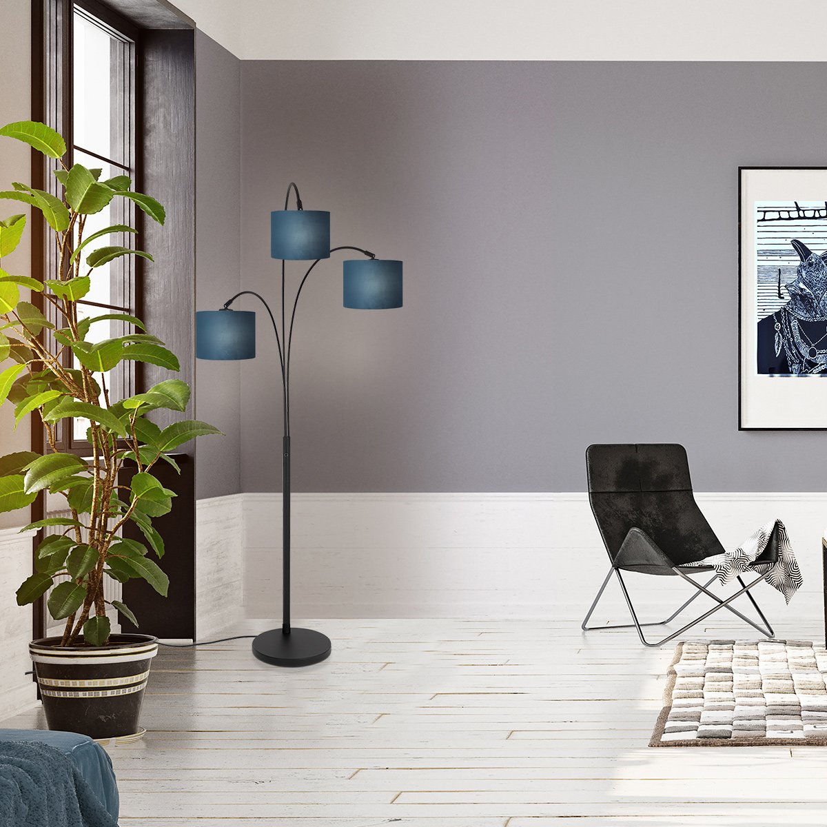 Lampadaire Sparkled Light noir