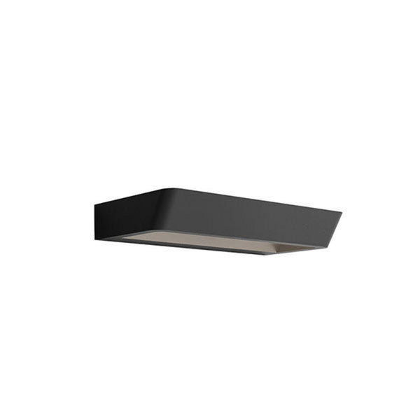 Applique murale LED Belvedere W1 en aluminium, noir mat, hauteur 3,5 cm, 2700 K