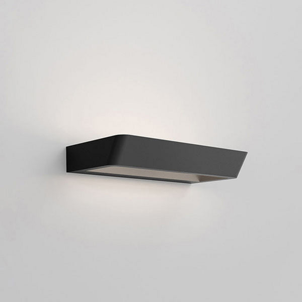 Applique murale LED Belvedere W1 en aluminium, noir mat, hauteur 3,5 cm, 3000 K