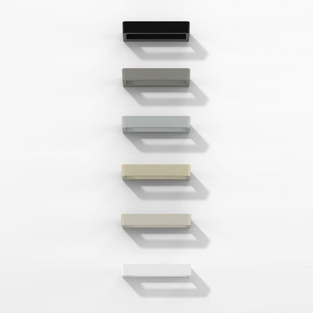 Applique murale LED Belvedere W2 en aluminium, crème, hauteur 4,5 cm