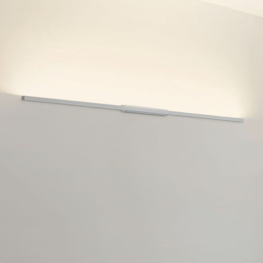 Applique murale LED SpinaLED 120cm en aluminium, chromé et blanc, hauteur 6,2 cm