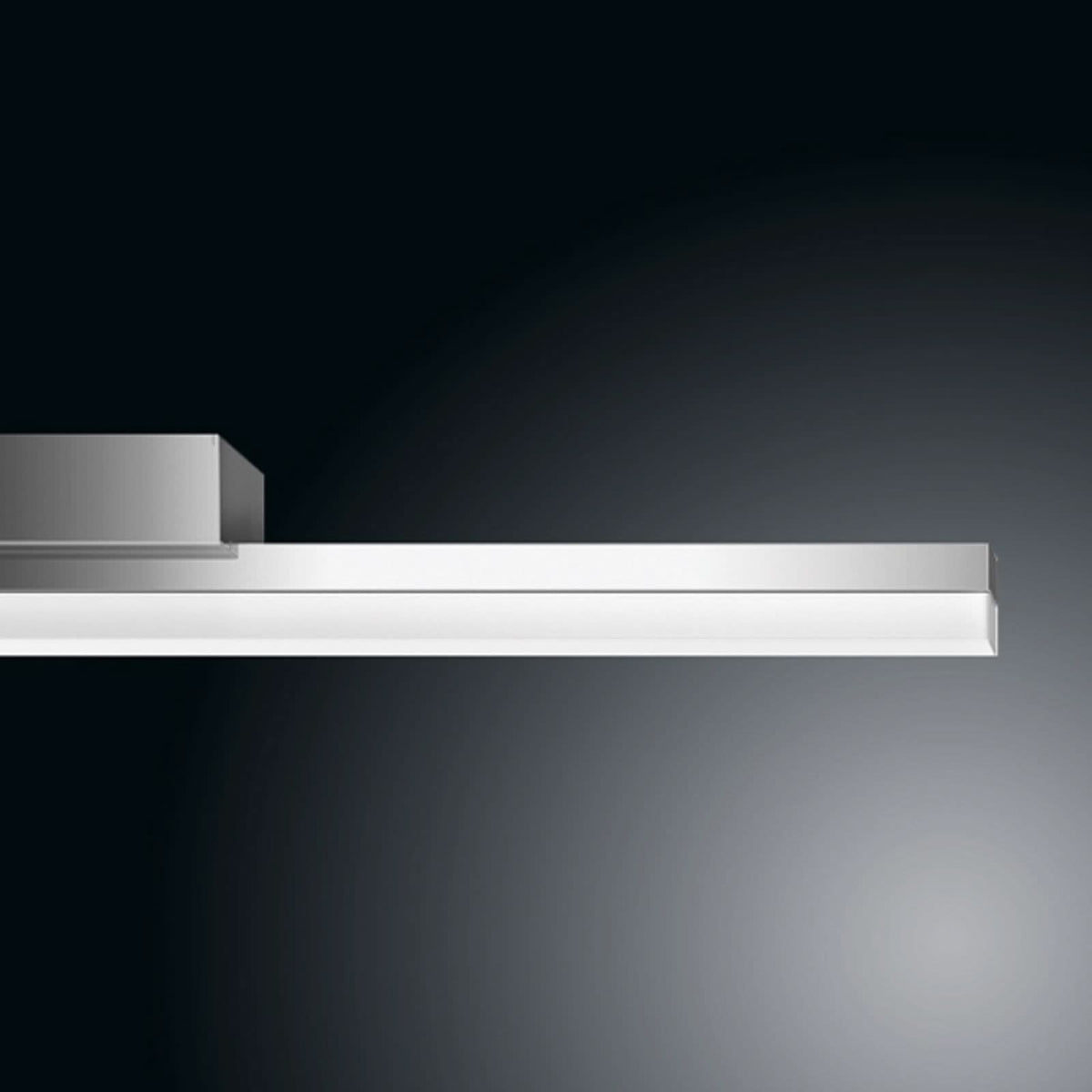 Applique murale LED SpinaLED 120cm en aluminium, chromé et blanc, hauteur 6,2 cm