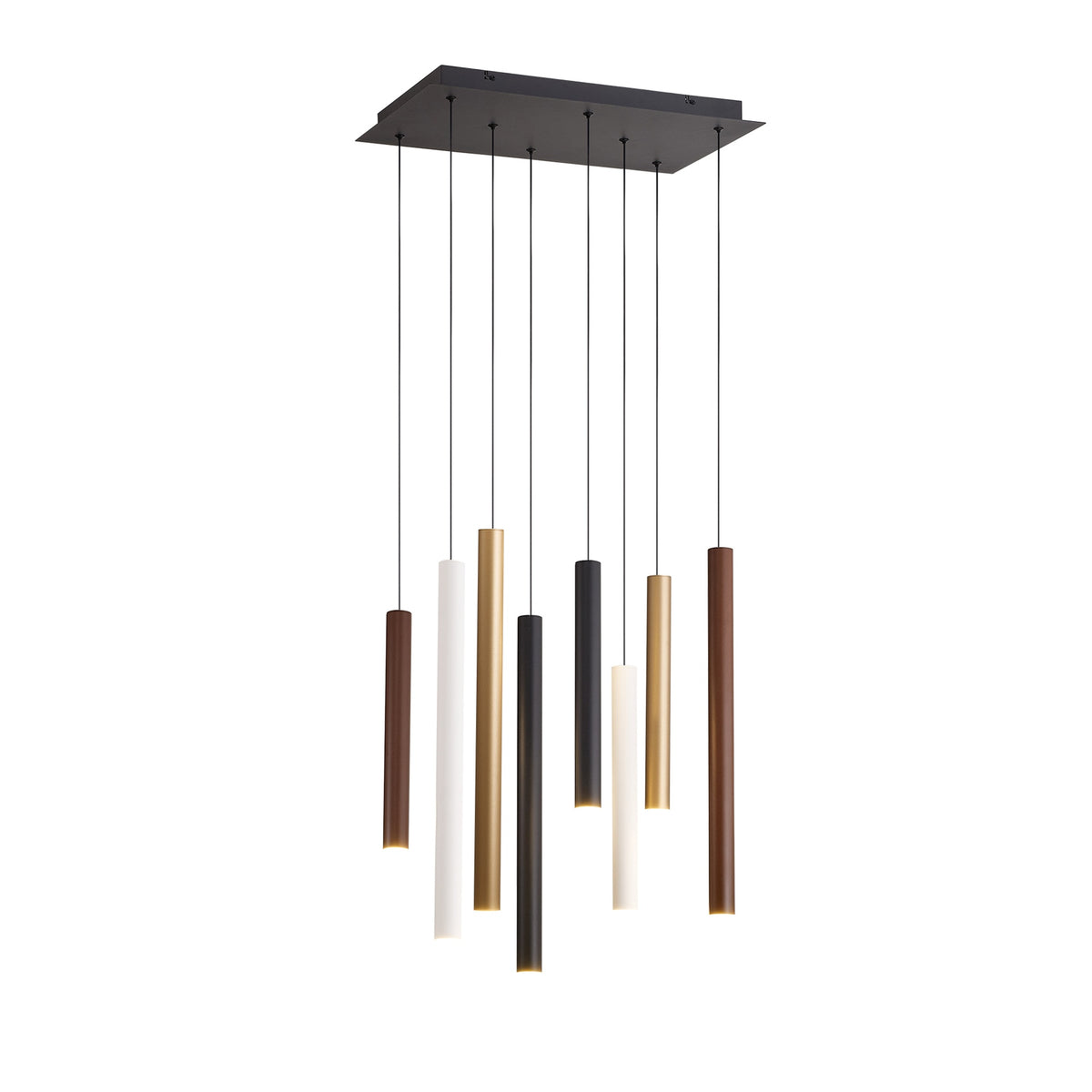 Suspension LED Cala blanche, noire et dorée, L 50 cm