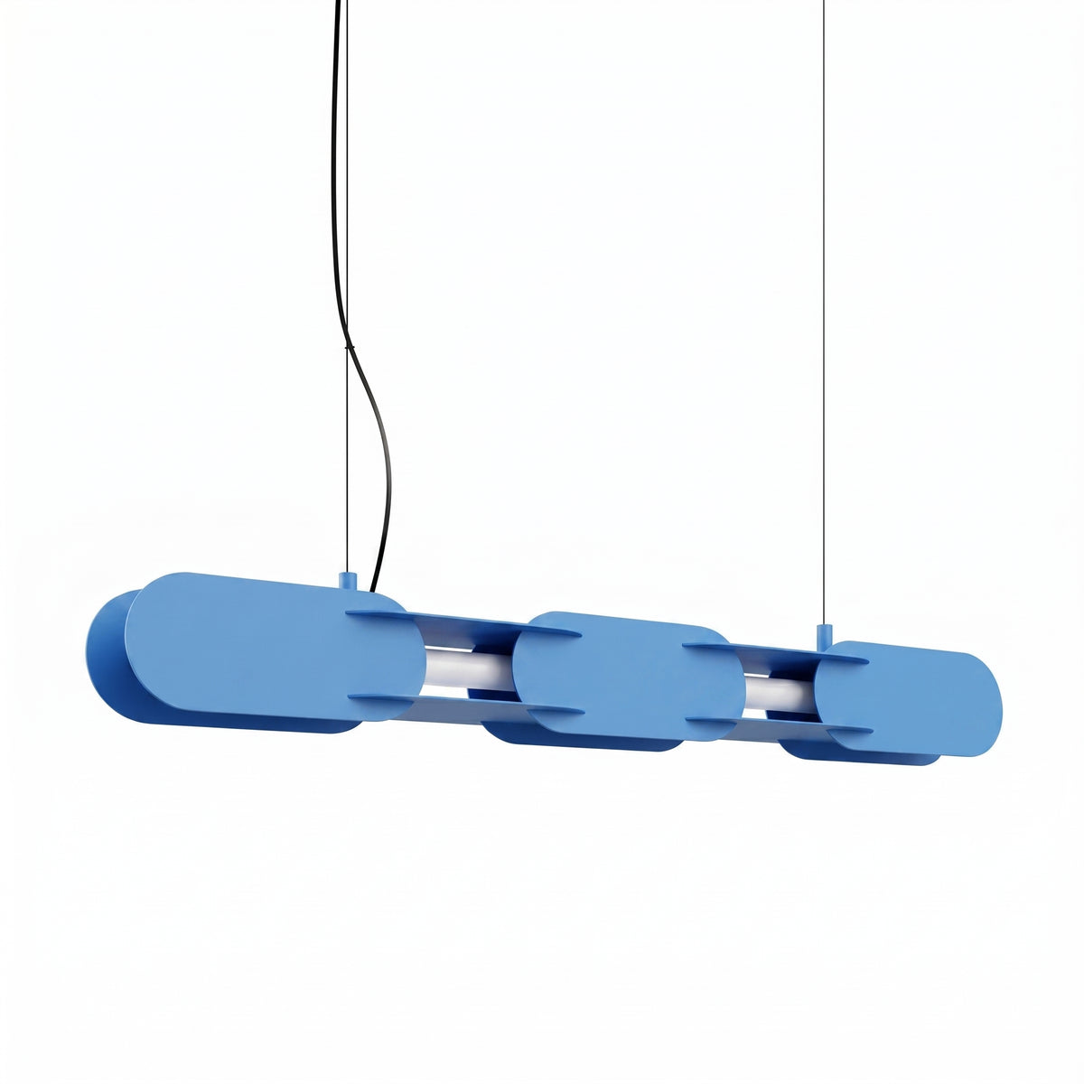 Suspension CHAIN 91 brune LED 4000K Bleu ciel