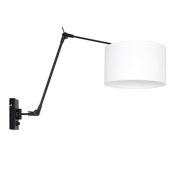 Applique murale Prestige Chic 8120ZW avec abat-jour en lin blanc