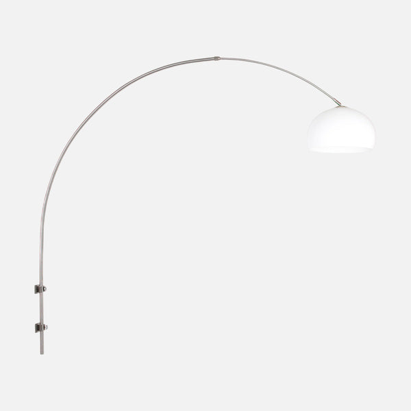 applique murale boule blanche, grand arc acier réglable | Sparkled Light