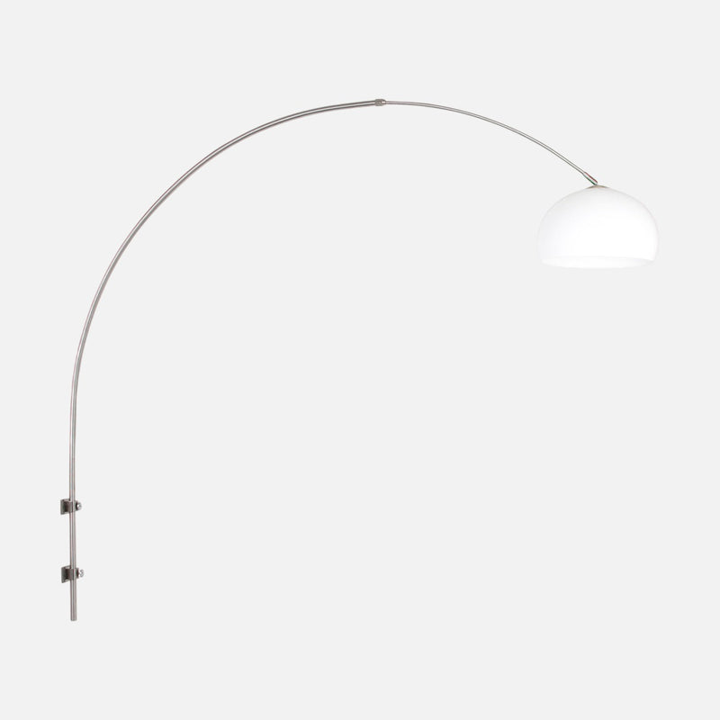applique murale boule blanche, grand arc acier réglable | Sparkled Light