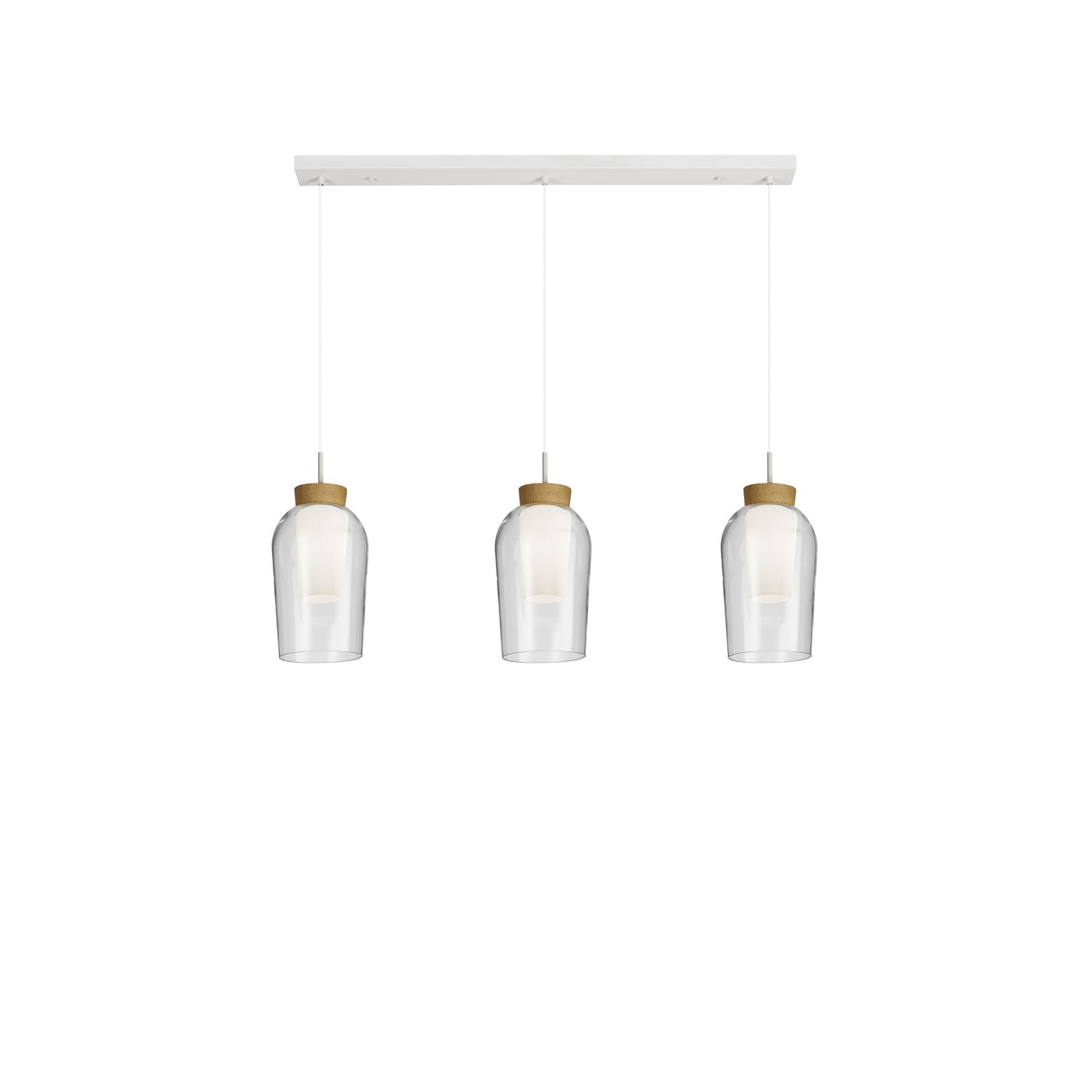Suspension Nora 3 lumières, verre