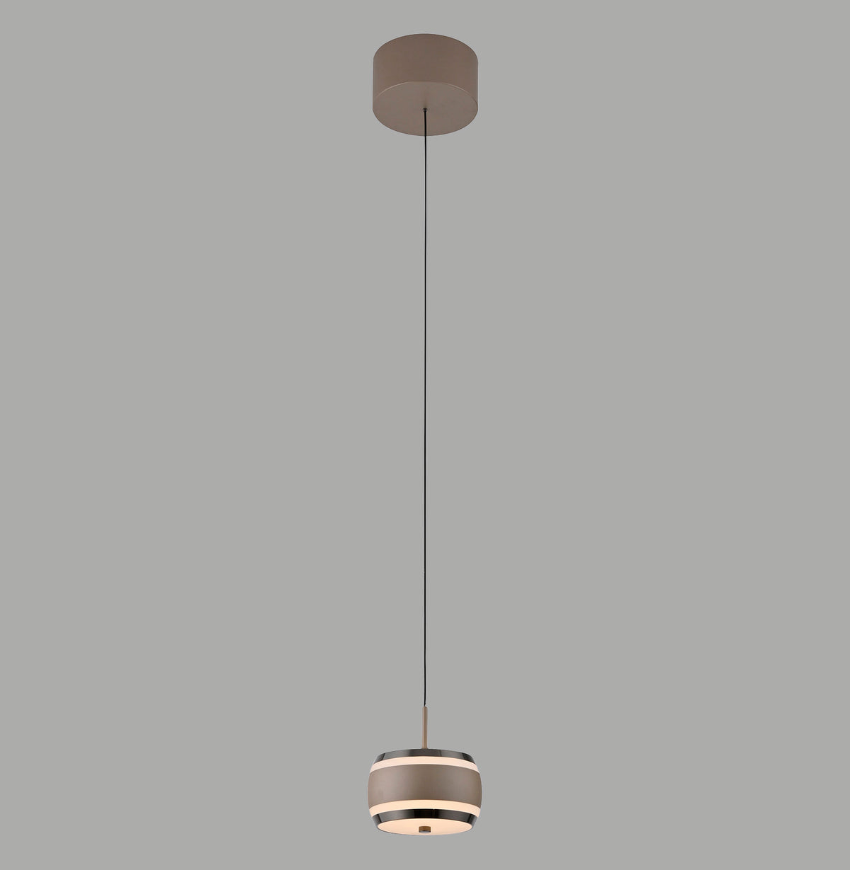 Suspension Pure Falling Rings marron et chromée, P 13 cm