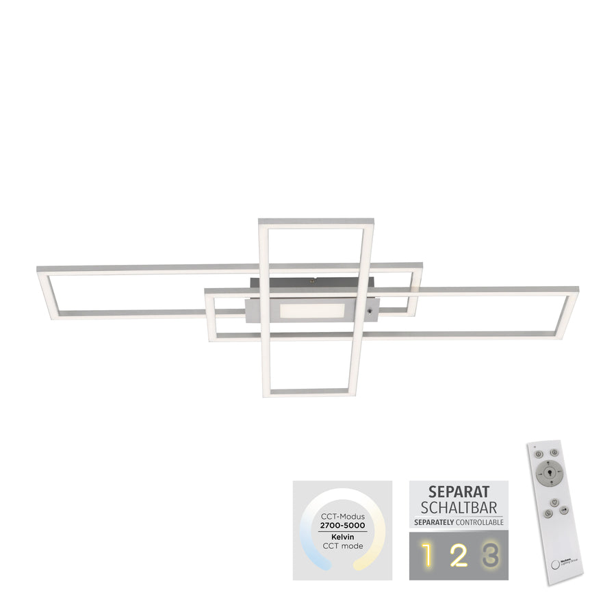 Produit présenté avec télécommande et pictogrammes de température de couleur réglable