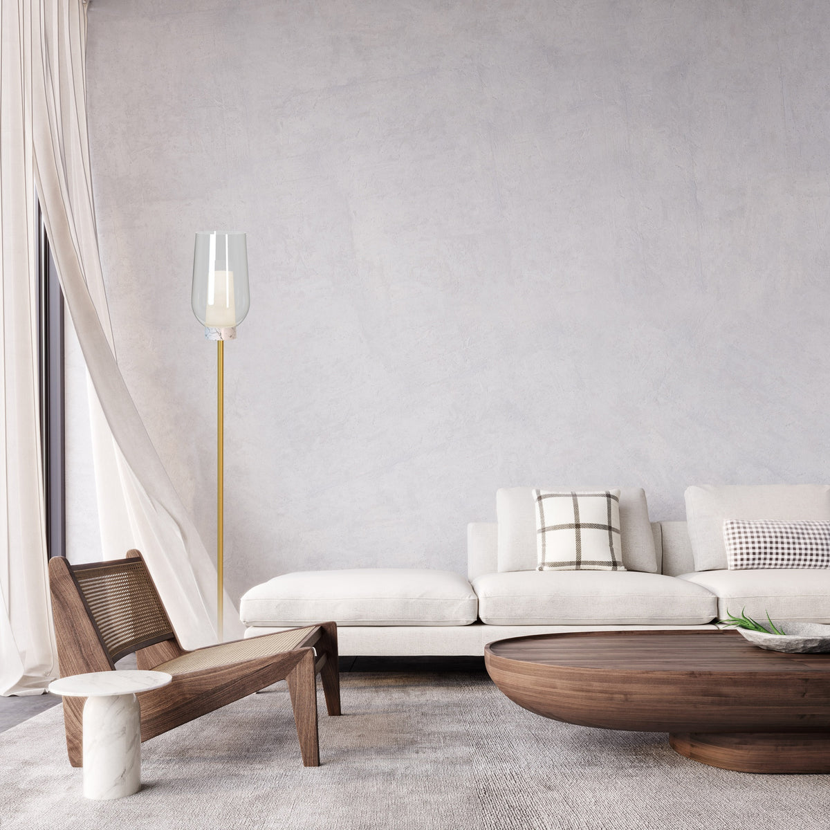 Lampadaire Nora, verre