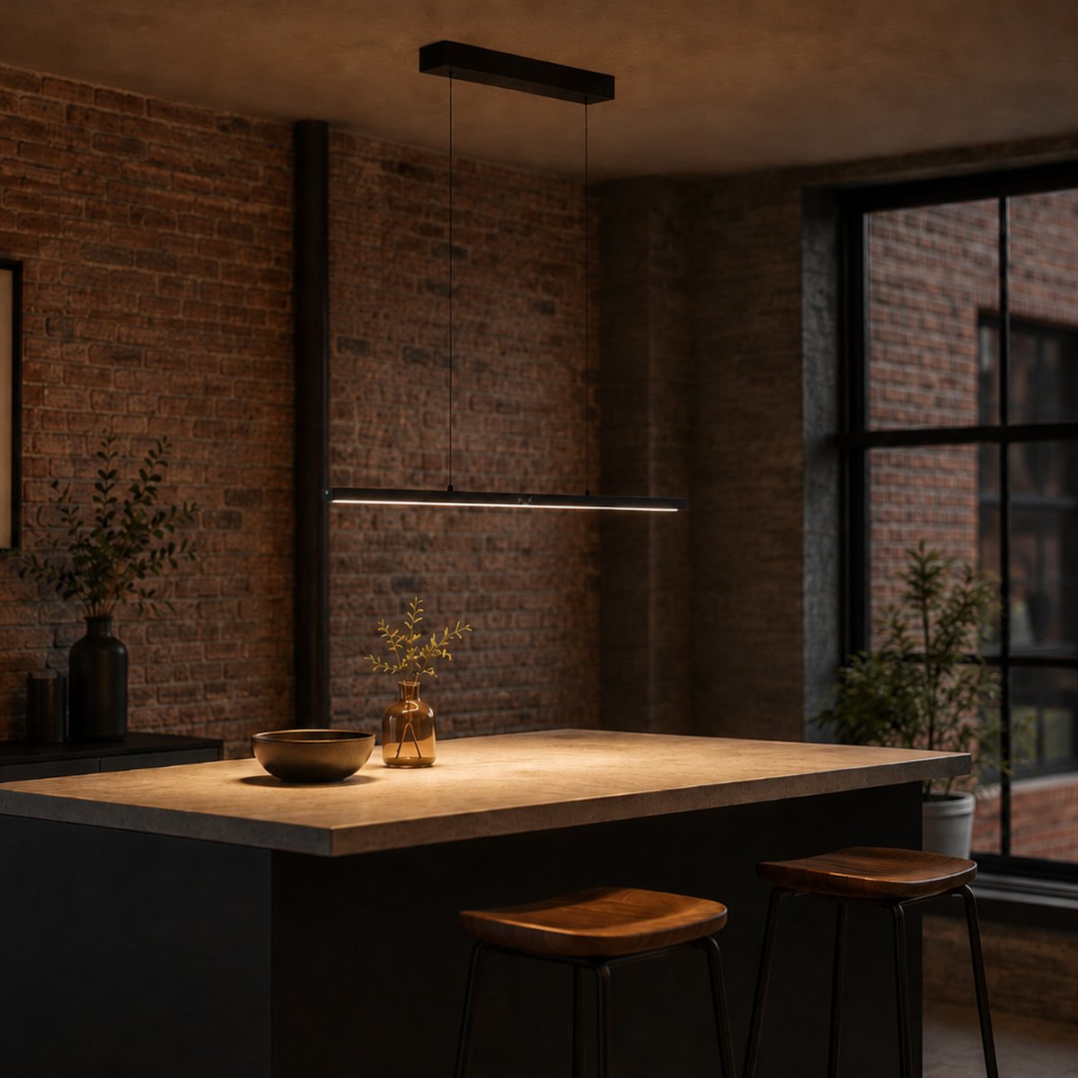 Suspension luminaire Bande noir