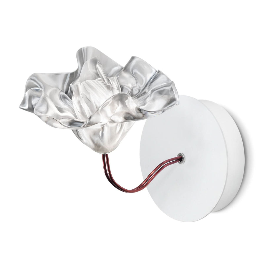 Applique murale LaFleur en cuivre, blanc et cuivré, hauteur 16 cm