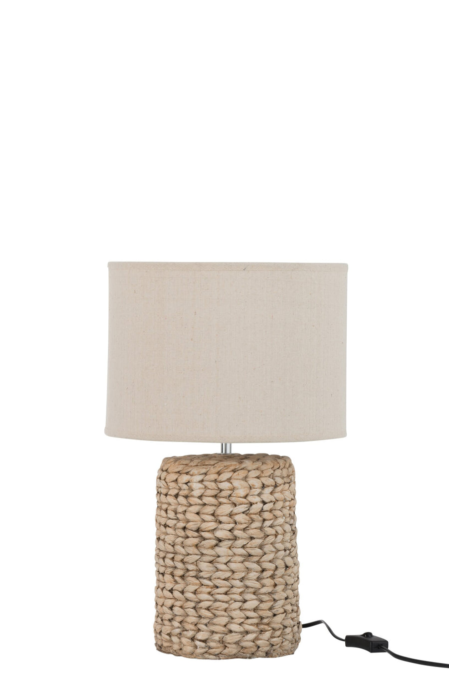 Lampe à poser en béton tressé et coton naturel, petit modèle