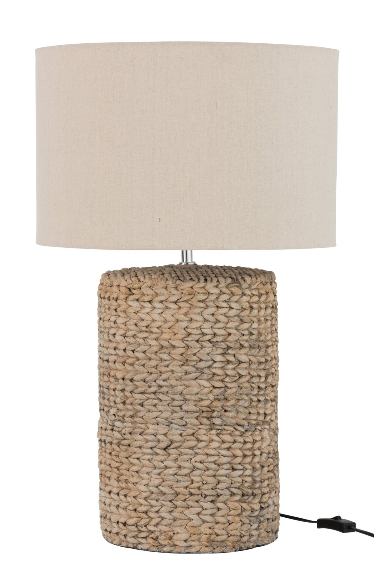 Lampe à poser en béton tressé et coton naturel, grand modèle