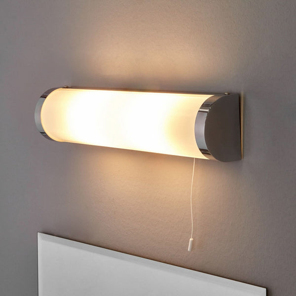 Applique murale Liana IP44 en métal, blanc et chrome, 2 lumières, hauteur 9 cm, IP44