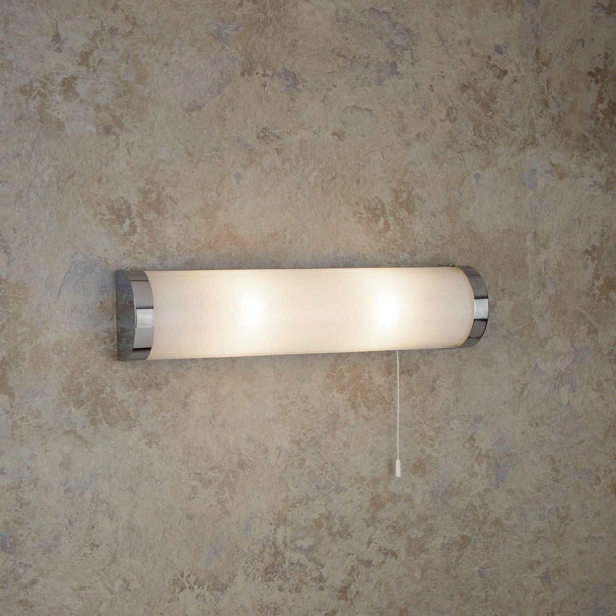 Applique murale Liana IP44 en métal, blanc et chrome, 2 lumières, hauteur 9 cm, IP44