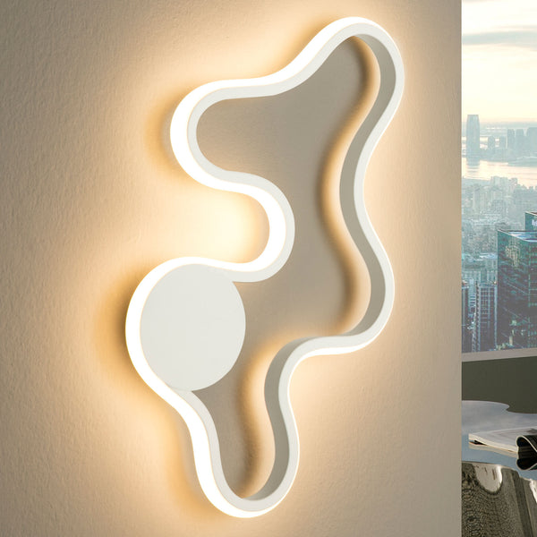 Applique murale LED Marea en aluminium, blanc, hauteur 47 cm