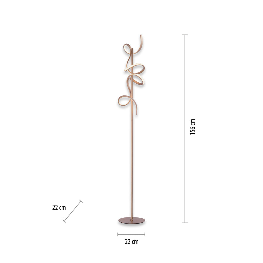 Lampadaire Curls laiton mat