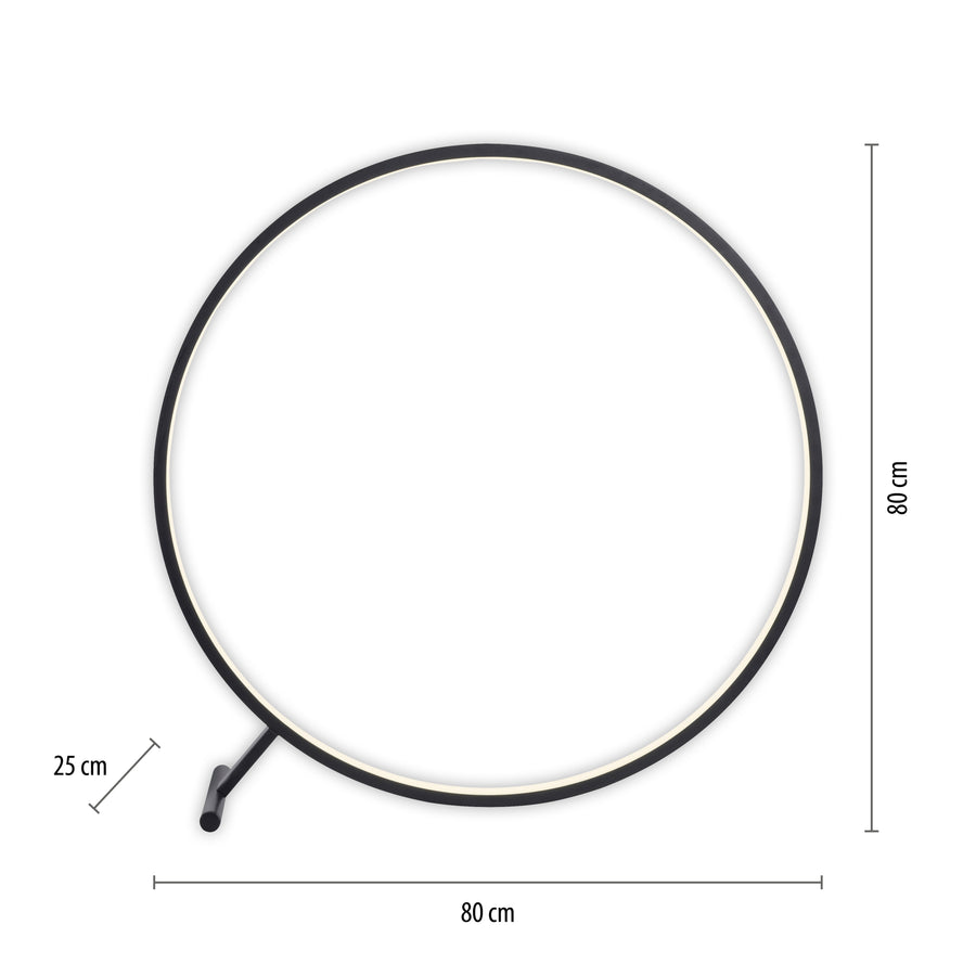 Lampadaire Hula noir, L 25 cm