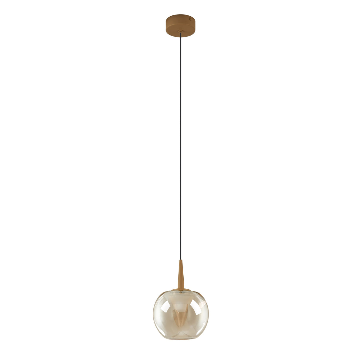 Suspension LED Andromeda dorée, verre bronze