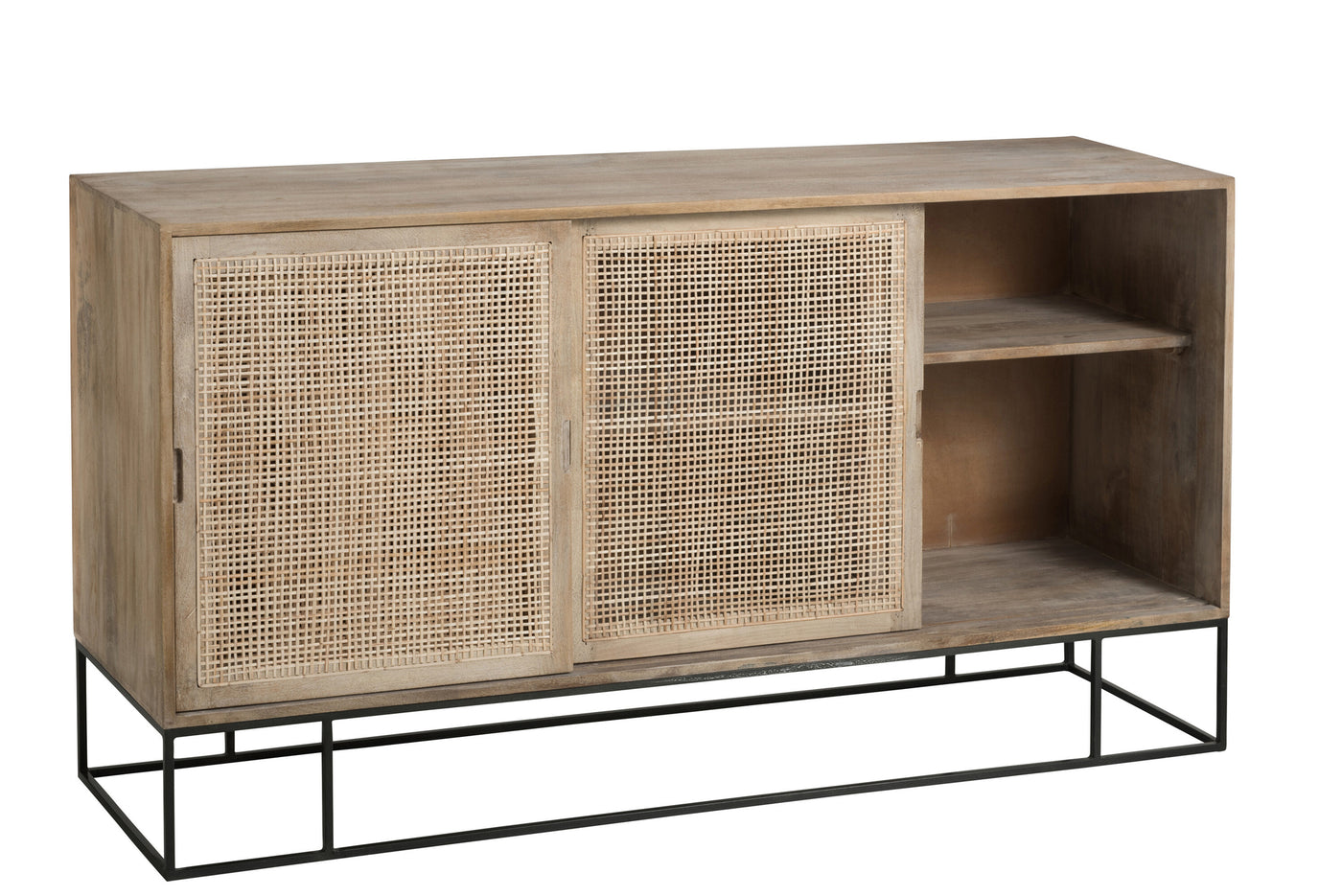 Armoire Coulissante Bois Mangue Tressé | Gano