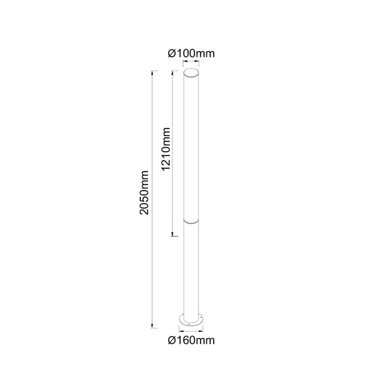 Borne extérieure LED Gant, IP65, H 205 cm