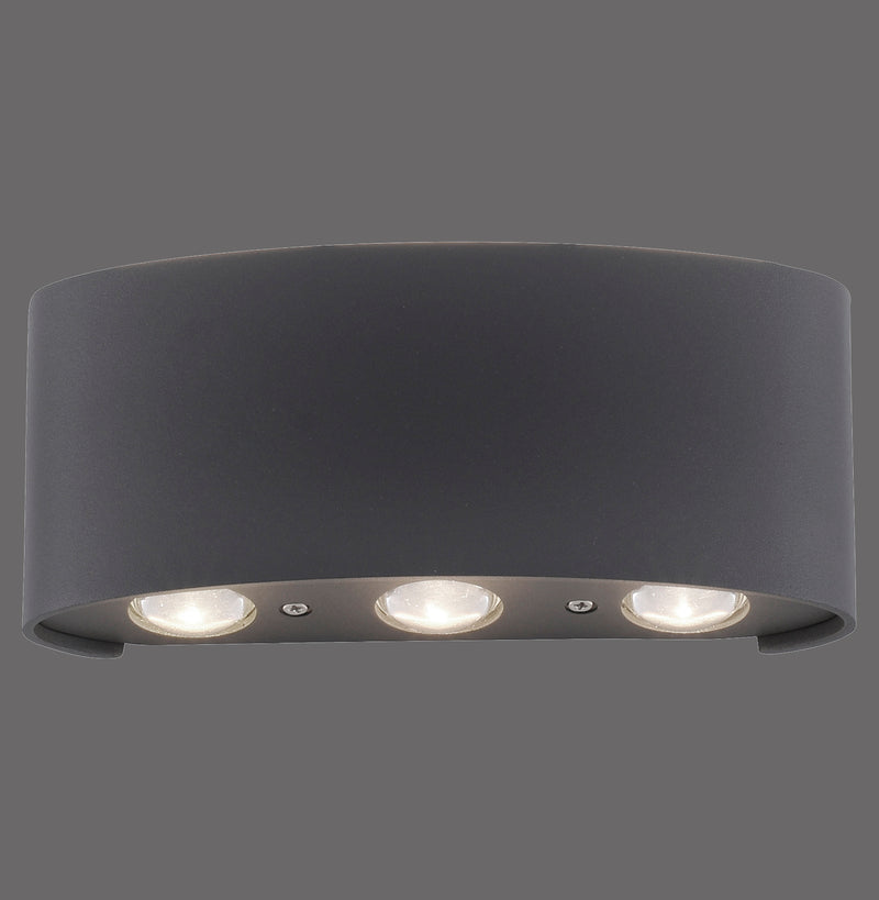 Applique murale Carlo anthracite, L 17 cm
