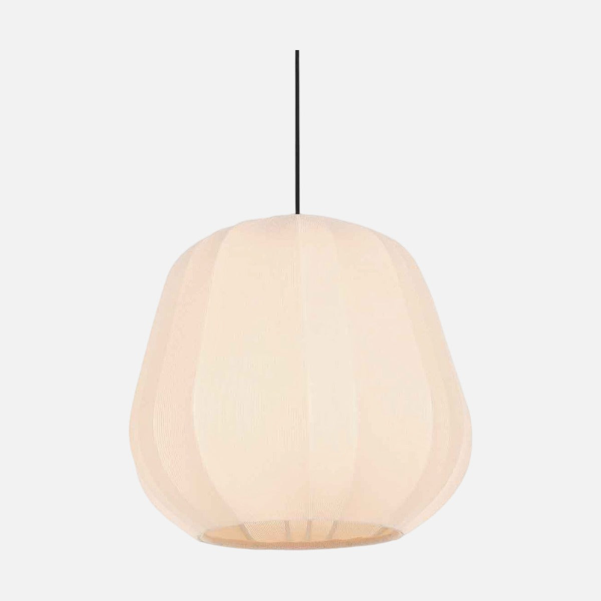 Suspension lanterne en lin crème Sablée Ø 28 cm sur fond clair