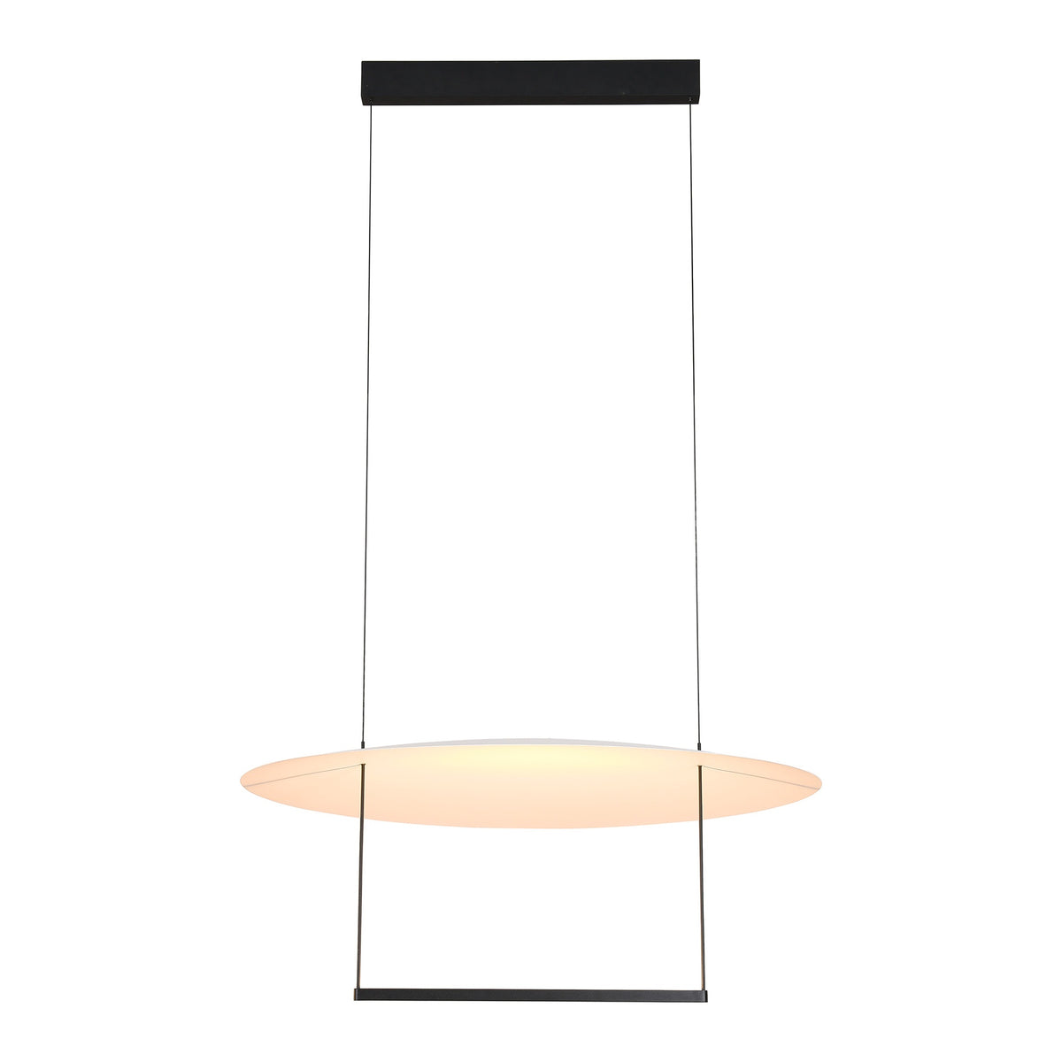Suspension LED Sun II noire, Ø 80 cm
