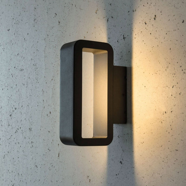 Applique d'extérieur LED Juno en aluminium, anthracite et transparent, hauteur 21 cm, IP54