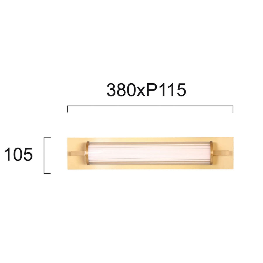 Applique murale LED Frida en verre, or et crème, hauteur 10,5 cm, IP44