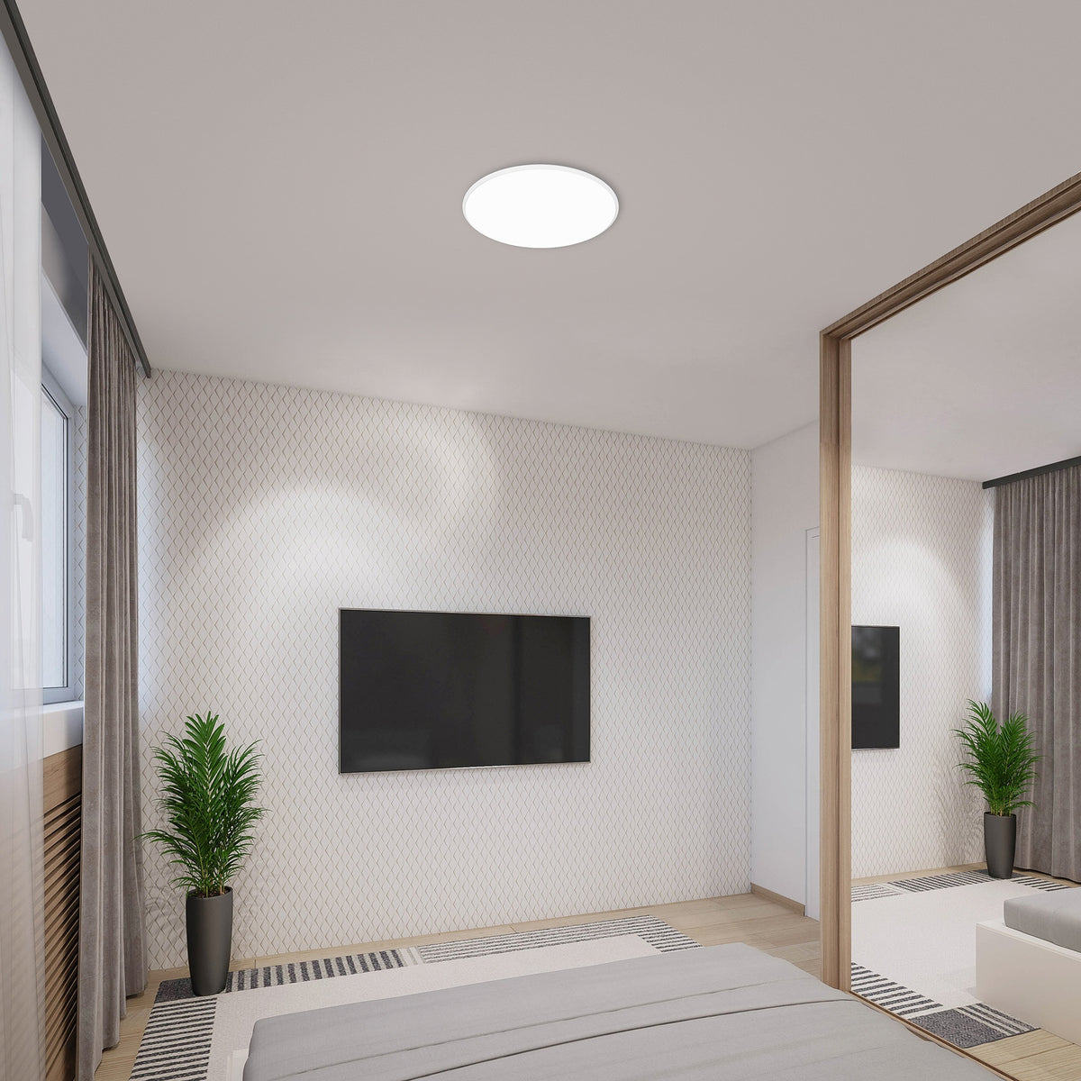 Plafonnier LED Slim CCT II blanc, Ø 49 cm
