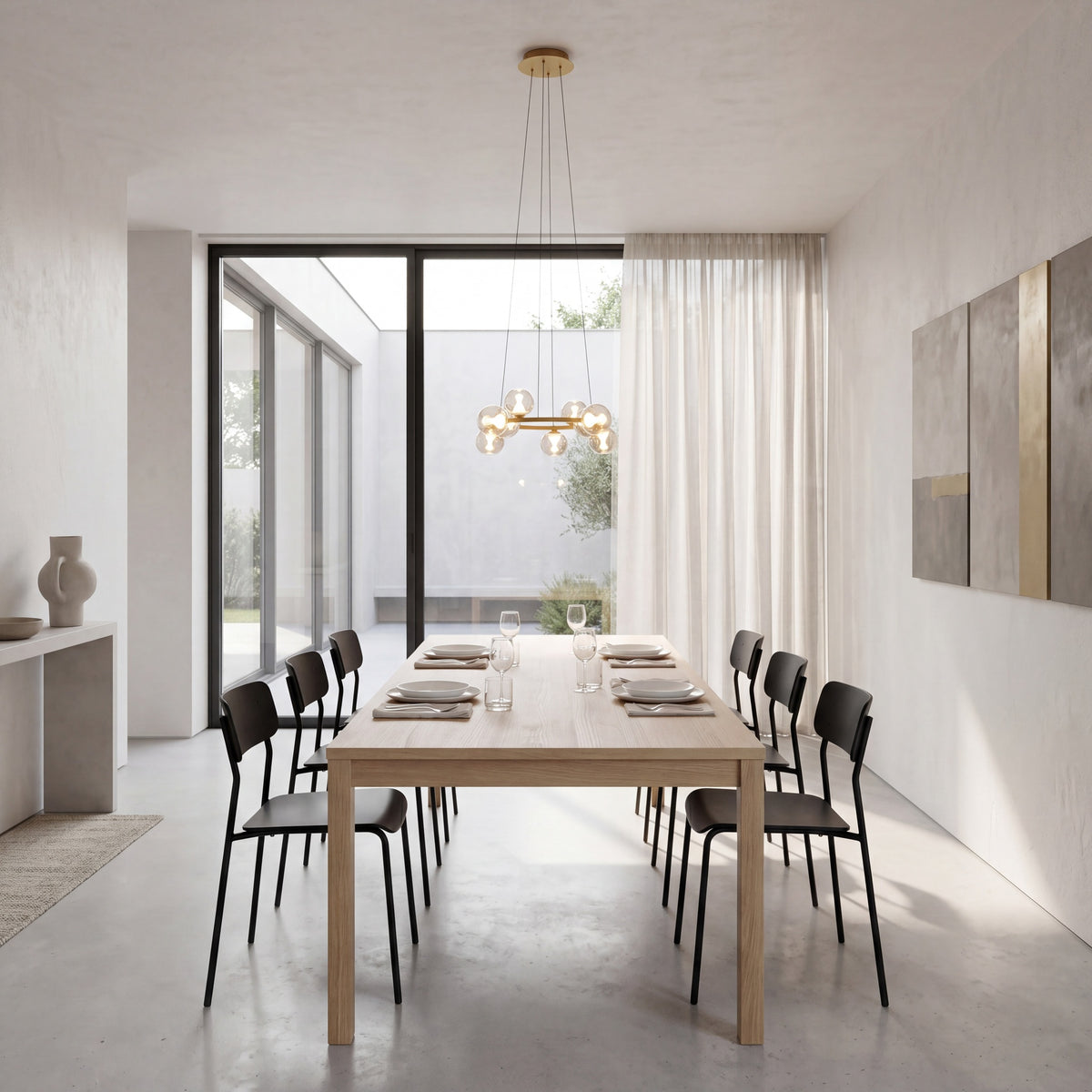 Suspension LED Andromeda 9 lumières dorée