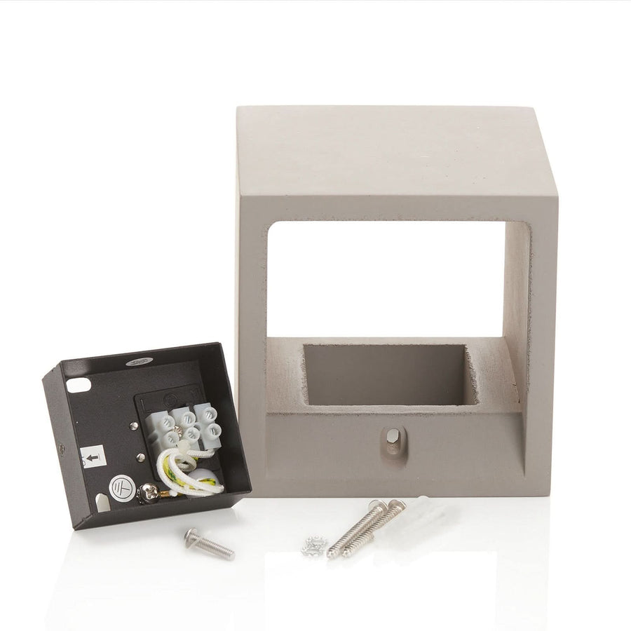 Applique murale Jayden en plâtre, gris, hauteur 11,5 cm