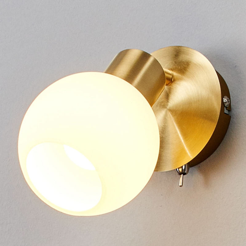 Applique murale Elaina en verre, laiton, hauteur 14 cm