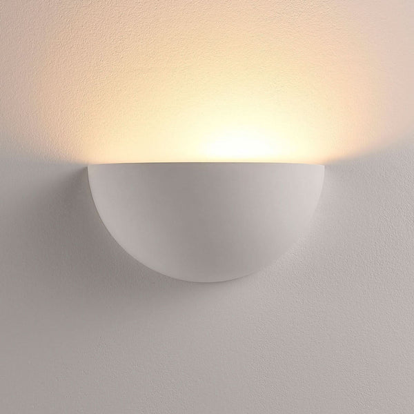 Applique murale Narin en plâtre, blanc, hauteur 14 cm