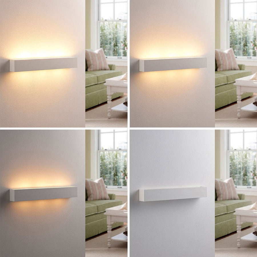 Applique murale Tjada en plâtre, blanc, 3 lumières, hauteur 7,5 cm