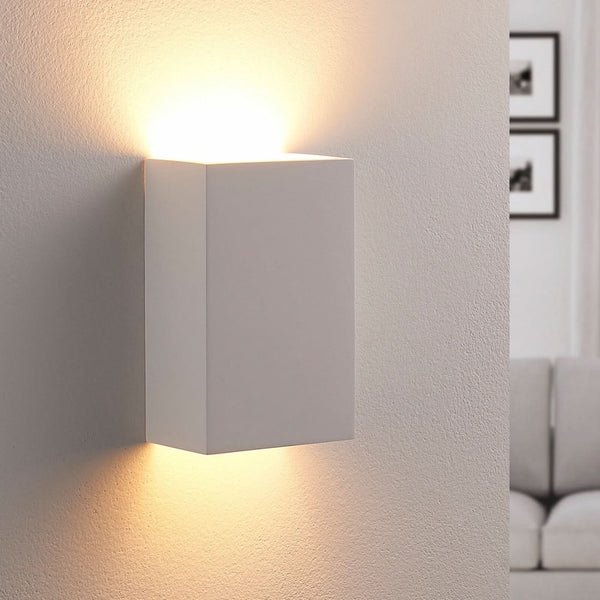 Applique murale Colja en plâtre, blanc, hauteur 16 cm, 5 W, largeur 10 cm, modèle 2