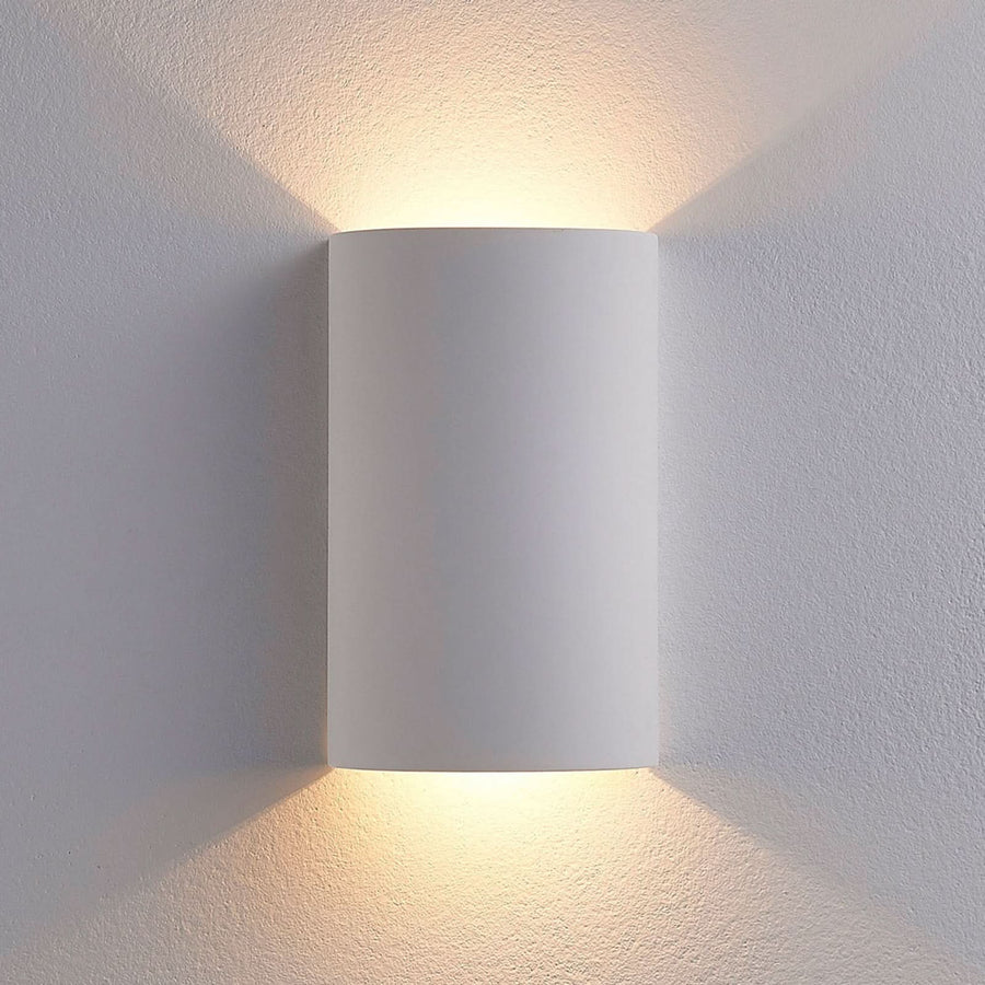 Applique murale LED Jenke en plâtre, blanc, hauteur 16 cm