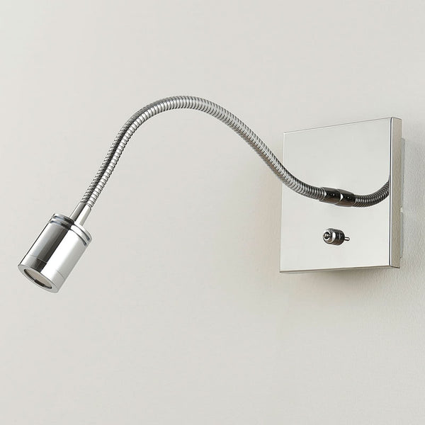 Applique murale LED Berfin en métal, chromé et transparent, hauteur 11 cm