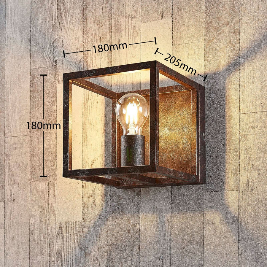 Applique murale Emin en métal, rouille, hauteur 18 cm