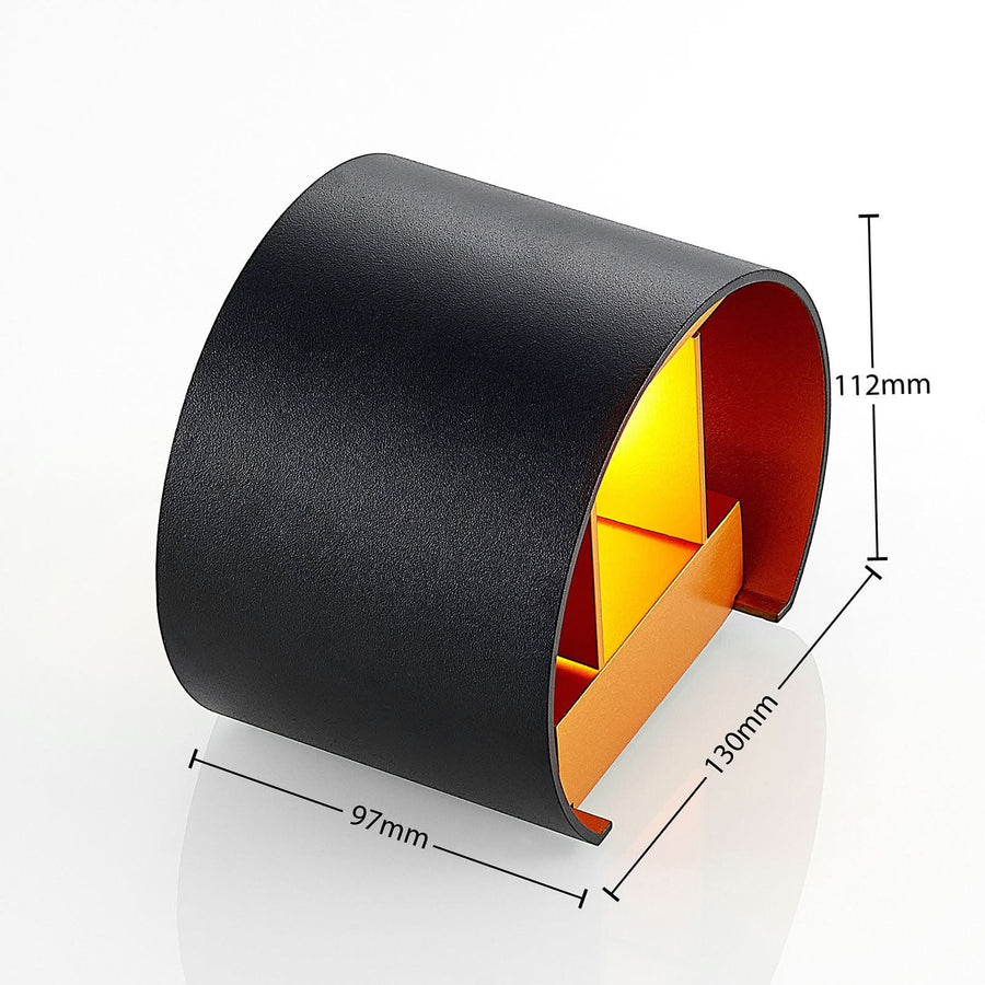 Schéma technique de l’applique avec dimensions : 97 mm, 130 mm et 112 mm.