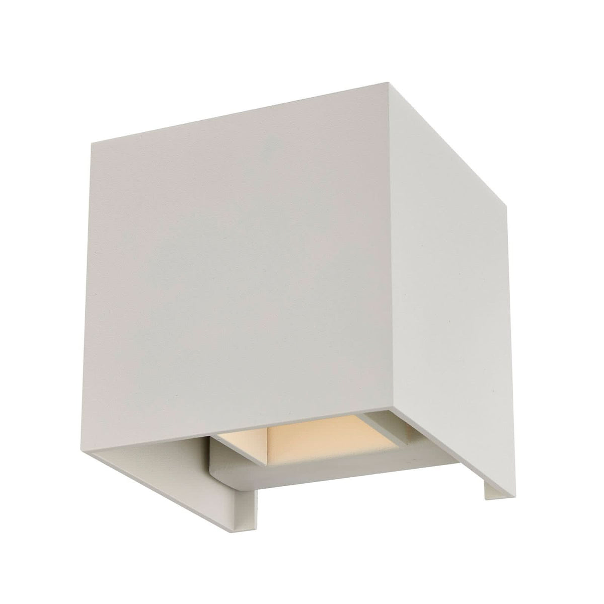 Vue de près du bloc blanc en aluminium, montrant la lumière en dessous.