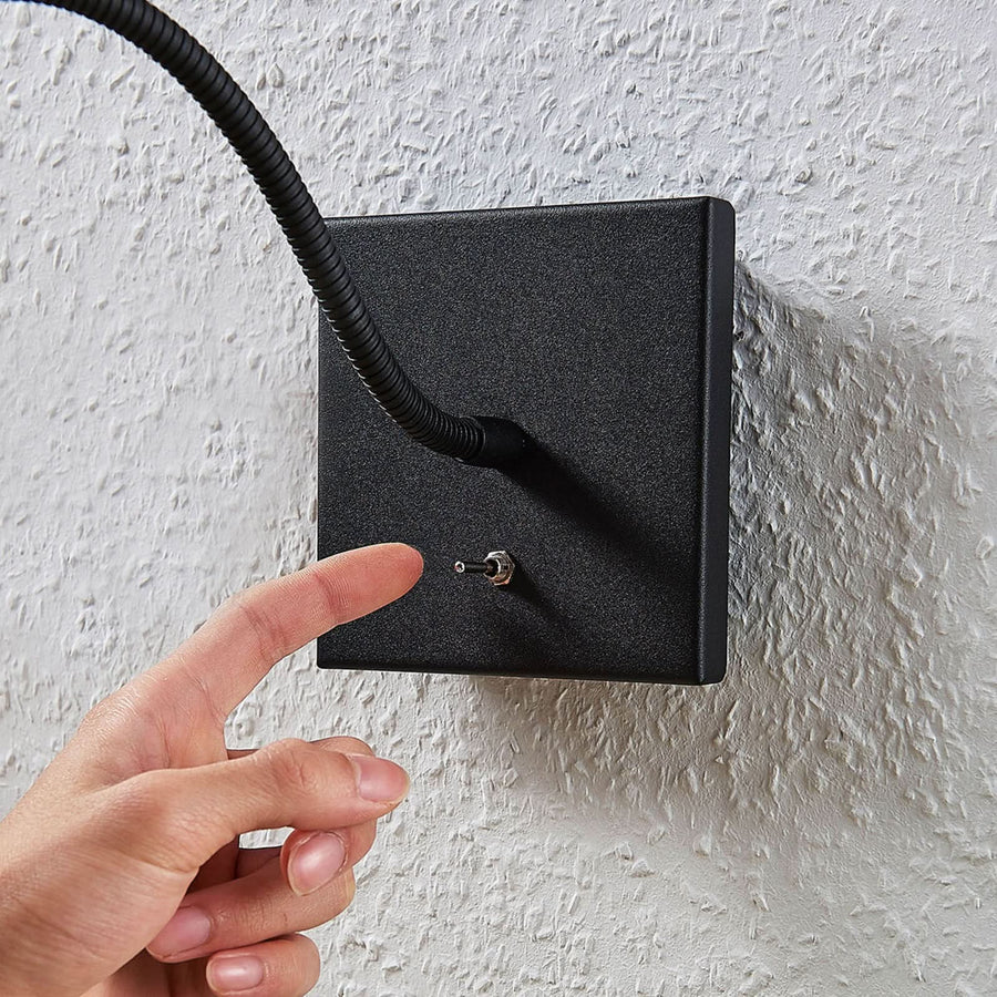 Applique murale LED Appli Mayar en métal, noir, hauteur 11 cm