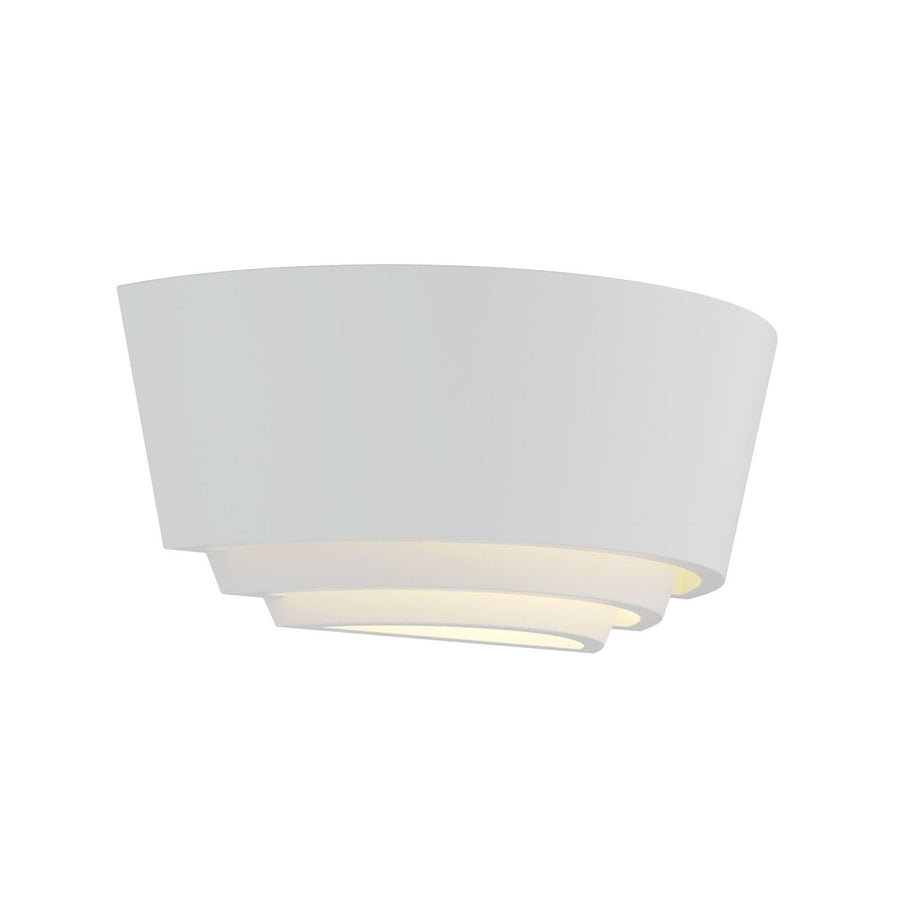 Applique murale Azriel en plâtre, blanc, hauteur 13 cm